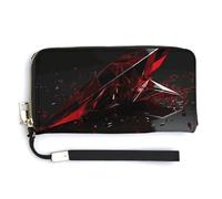 KLWQR Leather Wallets Waterproof Zip Around Clutch Bag Red Irregular Glass Credit Card Holder Clutch Purse for Women Ladies, style, 20.0*10.5cm