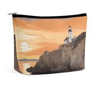 KLWQR Lighthouse Located by The Sea Makeup Bag for Purse Waterproof Cosmetic Bags Makeup Pouch with Zipper Travel Toiletry Bag Organizer for Women Ladies, style, One Size