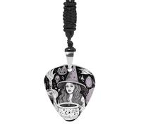 KLWQR Magic Witch Witchcraft Bohemian Drawing Guitar Pick Necklace Stainless Steel Guitar Pick Holder Necklace Guitar Pendant Decoration for Women Men Music Lover Gift, One Size, Titanium Steel, No