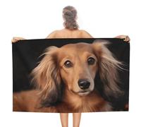 KLWQR Microfiber Oversized Beach Towel Soft Quick Drying Pool Towel Super Absorbent Long Haired Dachshund Bath Towel Blanket for Women Men Travel Sports Swimming