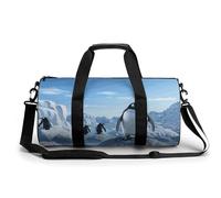 KLWQR Penguin Antarctica Ice_79047344 Sport Gym Duffle Travel Bag for Women Men Overnight Weekender Bag with Shoe Compartment,Wet Pocket, style, style, 17.7in/9in/9in