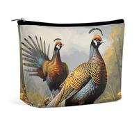 KLWQR Pheasants Animals Makeup Bag for Purse Waterproof Cosmetic Bags Makeup Pouch with Zipper Travel Toiletry Bag Organizer for Women Ladies, style, One Size