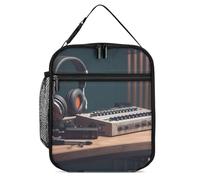 KLWQR Recorder with Headphones Reusable Lunch Bag Insulated Leakproof Lunch Box Lunch Tote Bag for Women Men Office Picnic Travel, 27.5X20cm, style, OAMKM551685