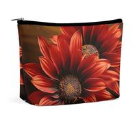 KLWQR Red Sunflower Makeup Bag for Purse Waterproof Cosmetic Bags Makeup Pouch with Zipper Travel Toiletry Bag Organizer for Women Ladies, style, One Size