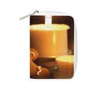KLWQR RFID Credit Card Holder Wallets for Women Cute Small Leather Ladies Cardholder Wallets Candles And Gingerbread Men Card Organizer Case with Zipper, style, 16x11.5cm