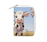 KLWQR RFID Credit Card Holder Wallets for Women Cute Small Leather Ladies Cardholder Wallets Cow Milk Card Organizer Case with Zipper, style, 16x11.5cm