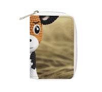 KLWQR RFID Credit Card Holder Wallets for Women Cute Small Leather Ladies Cardholder Wallets Cute Little Cow Calf Pattern Card Organizer Case with Zipper, style, 16x11.5cm
