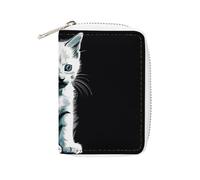KLWQR RFID Credit Card Holder Wallets for Women Cute Small Leather Ladies Cardholder Wallets Cute White Cat Card Organizer Case with Zipper, style, 16x11.5cm