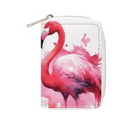 KLWQR RFID Credit Card Holder Wallets for Women Cute Small Leather Ladies Cardholder Wallets Flamingo Watercolor Card Organizer Case with Zipper, style, 16x11.5cm