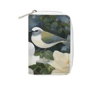 KLWQR RFID Credit Card Holder Wallets for Women Cute Small Leather Ladies Cardholder Wallets Gardenia Flowers Birds Card Organizer Case with Zipper, style, 16x11.5cm
