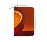 KLWQR RFID Credit Card Holder Wallets for Women Cute Small Leather Ladies Cardholder Wallets Half An Orange Card Organizer Case with Zipper, style, 16x11.5cm