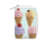 KLWQR RFID Credit Card Holder Wallets for Women Cute Small Leather Ladies Cardholder Wallets Ice Cream Cones Card Organizer Case with Zipper, style, 16x11.5cm