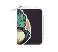 KLWQR RFID Credit Card Holder Wallets for Women Cute Small Leather Ladies Cardholder Wallets Little Green Dragon's Egg Card Organizer Case with Zipper, style, 16x11.5cm