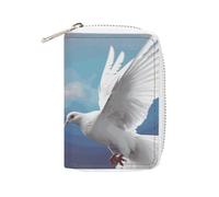 KLWQR RFID Credit Card Holder Wallets for Women Cute Small Leather Ladies Cardholder Wallets Peace Dove Card Organizer Case with Zipper, style, 16x11.5cm