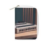 KLWQR RFID Credit Card Holder Wallets for Women Cute Small Leather Ladies Cardholder Wallets Recorder with Headphones Card Organizer Case with Zipper, style, 16x11.5cm