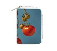KLWQR RFID Credit Card Holder Wallets for Women Cute Small Leather Ladies Cardholder Wallets Ripe Tomatoes Card Organizer Case with Zipper, style, 16x11.5cm
