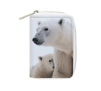 KLWQR RFID Credit Card Holder Wallets for Women Cute Small Leather Ladies Cardholder Wallets Snow Animal Polar Bear Card Organizer Case with Zipper, style, 16x11.5cm