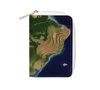 KLWQR RFID Credit Card Holder Wallets for Women Cute Small Leather Ladies Cardholder Wallets South America Satellite Image Card Organizer Case with Zipper, style, 16x11.5cm