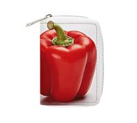 KLWQR RFID Credit Card Holder Wallets for Women Cute Small Leather Ladies Cardholder Wallets Two Red Bell Peppers Card Organizer Case with Zipper, style, 16x11.5cm