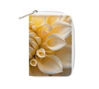 KLWQR RFID Credit Card Holder Wallets for Women Cute Small Leather Ladies Cardholder Wallets White Dahlia Card Organizer Case with Zipper, style, 16x11.5cm