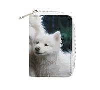 KLWQR RFID Credit Card Holder Wallets for Women Cute Small Leather Ladies Cardholder Wallets White Dog Card Organizer Case with Zipper, style, 16x11.5cm