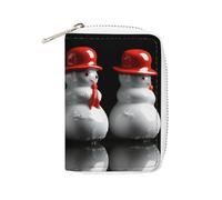 KLWQR RFID Credit Card Holder Wallets for Women Cute Small Leather Ladies Cardholder Wallets White Snowman Sculpture Card Organizer Case with Zipper, style, 16x11.5cm