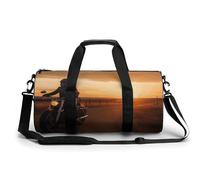 KLWQR Riding Into The Sunset Sport Gym Duffle Travel Bag for Women Men Overnight Weekender Bag with Shoe Compartment,Wet Pocket, 17.7in/9in/9in, style, style, 17.7in/9in/9in