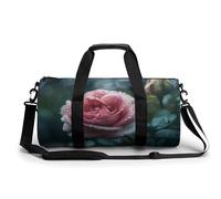 KLWQR Roses in The Rain Sport Gym Duffle Travel Bag for Women Men Overnight Weekender Bag with Shoe Compartment,Wet Pocket, 17.7in/9in/9in, style-34, style-34, 17.7in/9in/9in
