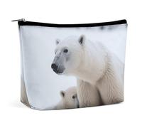 KLWQR Snow Animal Polar Bear Makeup Bag for Purse Waterproof Cosmetic Bags Makeup Pouch with Zipper Travel Toiletry Bag Organizer for Women Ladies, style, One Size