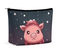 KLWQR Snowflake And Piggy Makeup Bag for Purse Waterproof Cosmetic Bags Makeup Pouch with Zipper Travel Toiletry Bag Organizer for Women Ladies, style, One Size