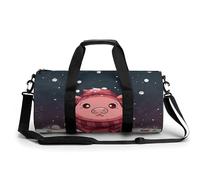 KLWQR Snowflake And Piggy Sport Gym Duffle Travel Bag for Women Men Overnight Weekender Bag with Shoe Compartment,Wet Pocket, 17.7in/9in/9in, style, style, 17.7in/9in/9in