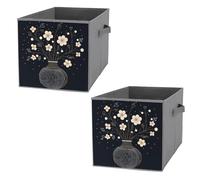 KLWQR Storage Cube Bins Collapsible Waterproof Cube Storage Bin Storage Basket with Handles Decorative Container Toy Storage Box for Home Closets Offices Bedrooms 2PCS