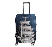 KLWQR Vintage Nautical White Ship Luggage Cover Dustproof Travel Suitcase Cover Elastic Suitcase Protector Luggage Sleeves Fit 19-32 Inch Luggage,, style, Small