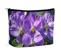 KLWQR Violets in Bloom Makeup Bag for Purse Waterproof Cosmetic Bags Makeup Pouch with Zipper Travel Toiletry Bag Organizer for Women Ladies, style, One size