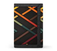 KLWQR Wallet for Women Men Trifold Wallets with Keychain Holder Crossed LinesZipper Coin Purse RFID Credit Card Holder Cute Cash Purse