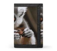 KLWQR Wallet for Women Men Trifold Wallets with Keychain Holder Monkey Lemur CuteZipper Coin Purse RFID Credit Card Holder Cute Cash Purse