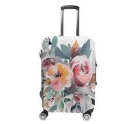 KLWQR Watercolor Floral Corner Bouquet Luggage Cover Dustproof Travel Suitcase Cover Elastic Suitcase Protector Luggage Sleeves Fit 19-32 Inch Luggage,, style, M