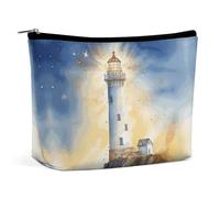 KLWQR Watercolor Lighthouse Fantasy Light Makeup Bag for Purse Waterproof Cosmetic Bags Makeup Pouch with Zipper Travel Toiletry Bag Organizer for Women Ladies, style, One Size