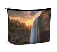 KLWQR Waterfall at Sunset Makeup Bag for Purse Waterproof Cosmetic Bags Makeup Pouch with Zipper Travel Toiletry Bag Organizer for Women Ladies, style, One size