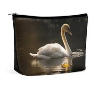 KLWQR White Swan Swimming Makeup Bag for Purse Waterproof Cosmetic Bags Makeup Pouch with Zipper Travel Toiletry Bag Organizer for Women Ladies, style, One Size