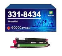 KLXFJ 331-8434 Drum Unit Compatible For Dell C2660dn C2665dnf C3760n C3760dn C3765dnf Color Multifunctional Printers, Yield Up To 60000 Pages,Magenta-1 Pack