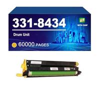 KLXFJ 331-8434 Drum Unit Compatible For Dell C2660dn C2665dnf C3760n C3760dn C3765dnf Color Multifunctional Printers, Yield Up To 60000 Pages,Yellow-1 Pack
