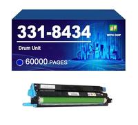 KLXFJ 331-8434 Drum Unit Compatible For Dell C2660dn C2665dnf C3760n C3760dn C3765dnf Color Multifunctional Printers, Yield Up To 60000 Pages,Cyan-1 Pack