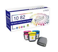 KLXFJ 82 10 Ink Cartridges Replacement For HP 10 82 C4844A C4911A C4912A C4913A Compatible For HP Designjet 10ps 20ps 120nr 50ps 500 510 800 800ps 815 Printers,4 Color-1 Set