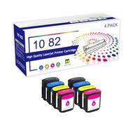 KLXFJ 82 10 Ink Cartridges Replacement For HP 10 82 C4844A C4911A C4912A C4913A Compatible For HP Designjet 10ps 20ps 120nr 50ps 500 510 800 800ps 815 Printers,4 Color-2 Set