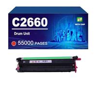 KLXFJ C2660 Drum Unit Compatible For Dell Color Printer C2660dn C2665dnf 3070F, High Yield 55000 Pages,Magenta-1 Pack