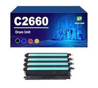 KLXFJ C2660 Drum Unit Compatible For Dell Color Printer C2660dn C2665dnf, Imaging Drum 60000 Pages,4 colors-1 Set