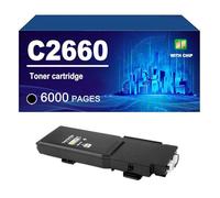 KLXFJ C2660 Toner Cartridge Compatible For Dell Color Printer C2660dn C2665dnf 3070F, Yield Up To 6000/ 4000 Pages,Black-1 Pack