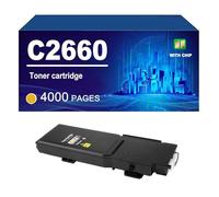 KLXFJ C2660 Toner Cartridge Compatible For Dell Color Printer C2660dn C2665dnf 3070F, Yield Up To 6000/ 4000 Pages,Cyan-1 Pack