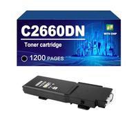 KLXFJ C2660dn Toner Cartridge With Chip Compatible For Dell C2660dn C2665dnf Printer, Yield Up To 1200 Pages,Black-1 Pack